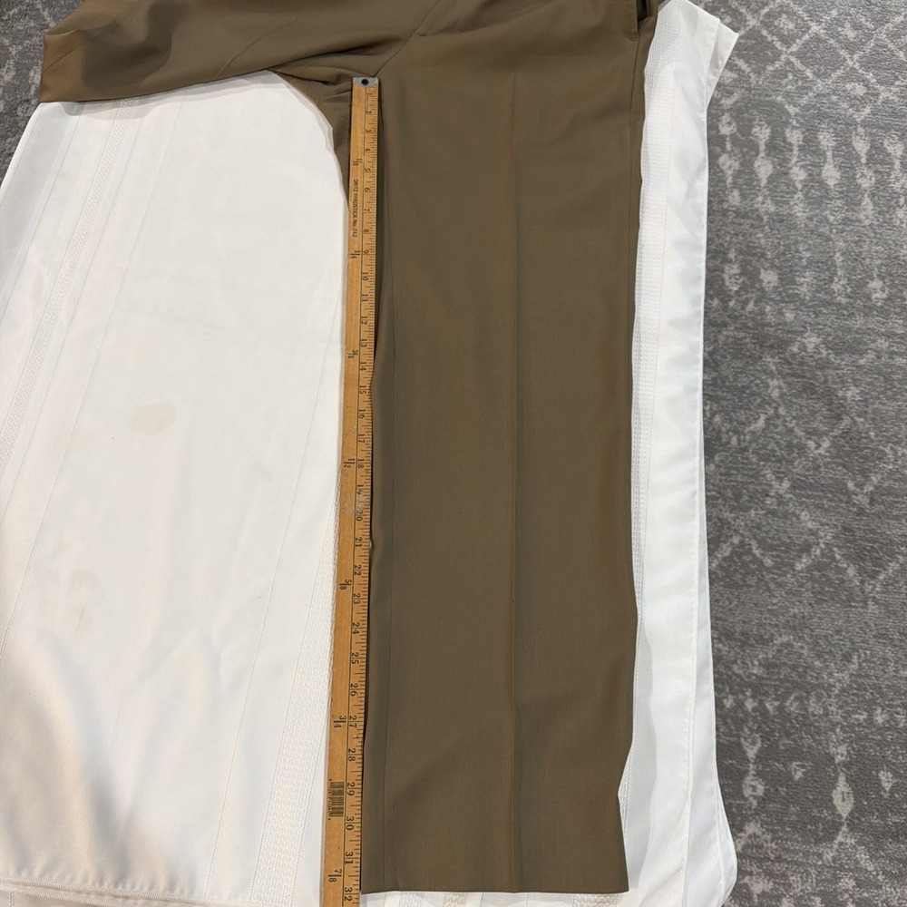 Zanella Mens Dress Pants Size 38 Brown Wool Flat Front Trousers Italy - Picture 4 of 5